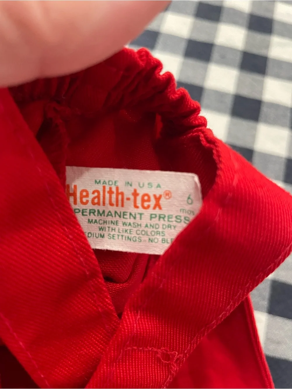 Vintage Red Overalls with Teddy Cowboy Appliqué Healthtex 6 month